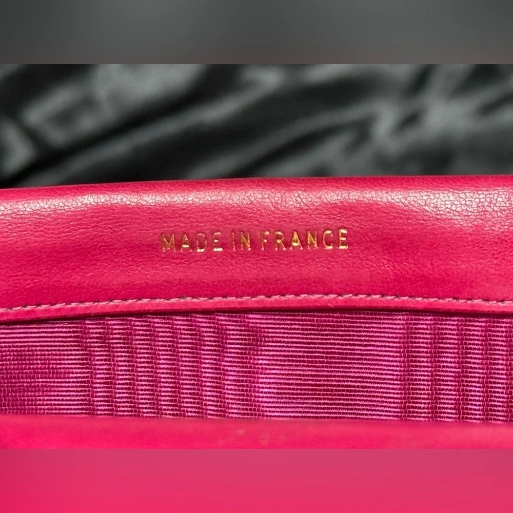 Chanel timeless double flap pink wallet